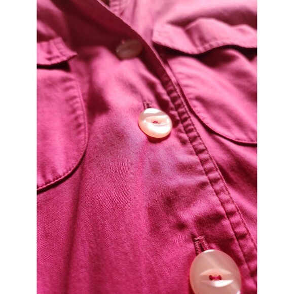 1950s Vintage Shirtwaist Dress: Hot Pink Pleated Cotton Day Dress, Womens - Picture 10 of 13